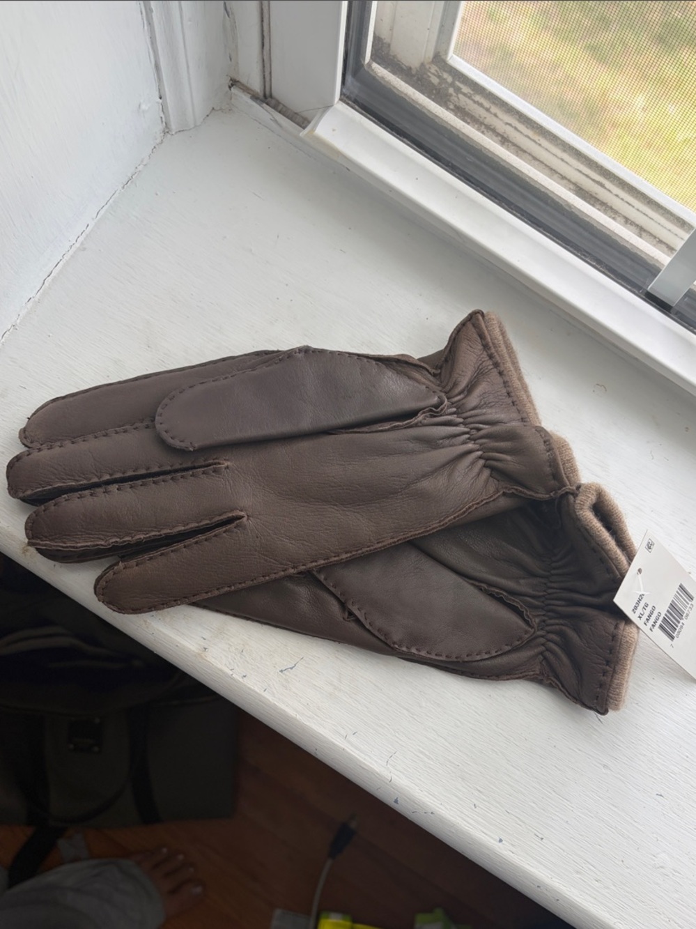 Men's Brown Leather Gloves with Soft Lining